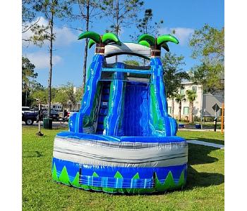 16FT BLUE CRUSH WATER SLIDE WITH DEEP POOL